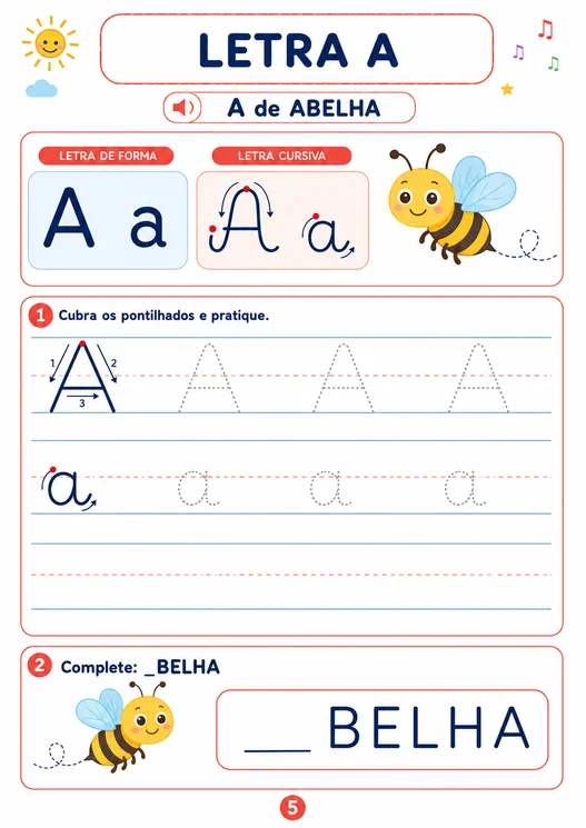 Letra A — Caderno de Caligrafia